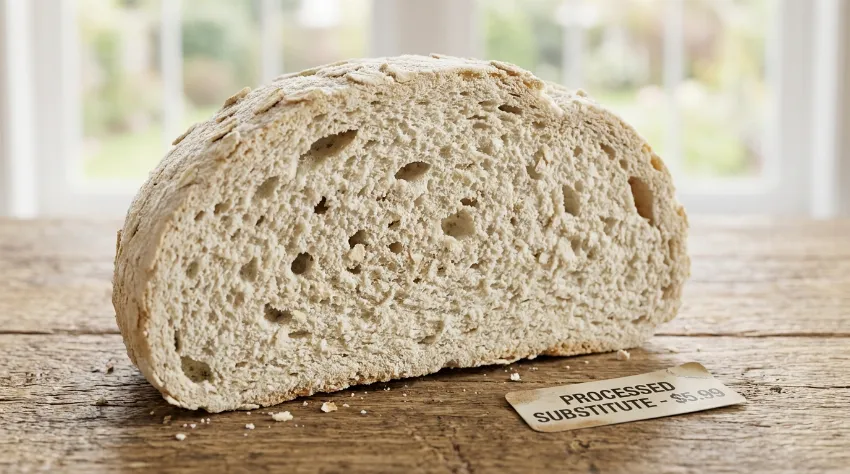 Suh industrijski kruh brez glutena z neapetitlihno teksturo