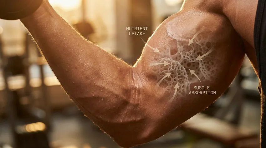 Mišična definicija in znoj med treningom