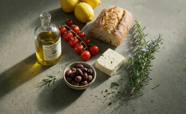 naredi sliko brez čevlja, samo da predstavlja mediteransko dieto