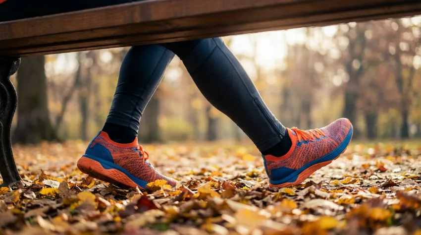 Raztezne vaje in ohlajanje po teku v parku
