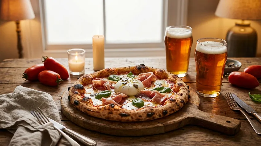 Pica in pivo na mizi, kalorično bogat obrok