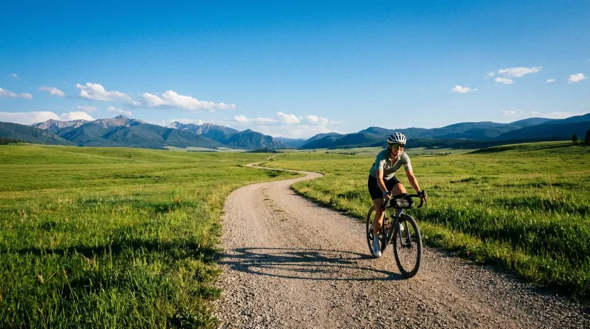 Kolesarjenje v naravi stran od prometa