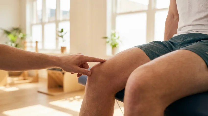 Prikaz mesta bolečine na tetivi nad pogačico