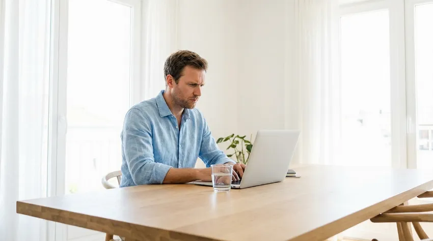 Moški med delom z visoko koncentracijo zaradi učinka ketonov