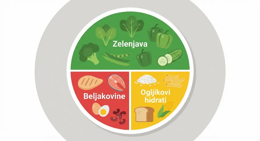 Diagram krožnika razdeljenega na makrohranila