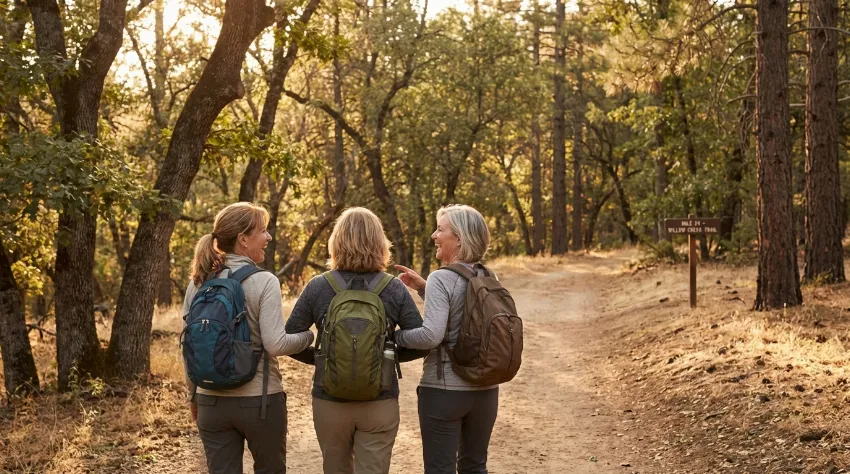 Prijateljici hodita po naravni poti