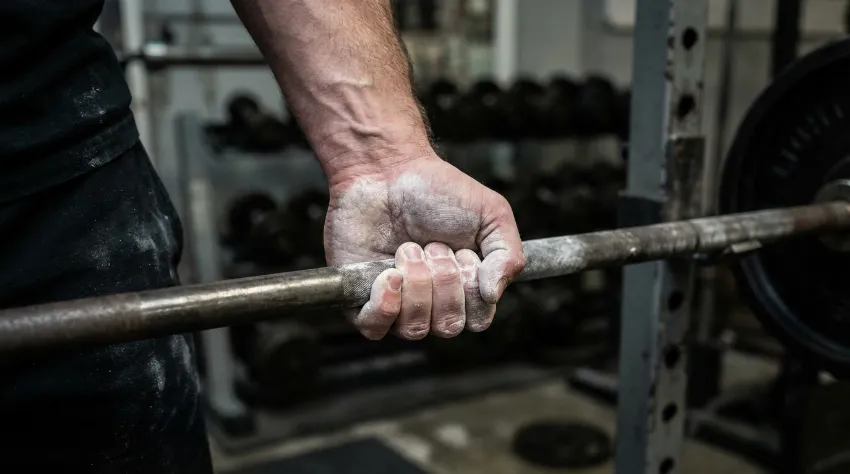 Priprava na mrtvi dvig z močnim oprijemom palice