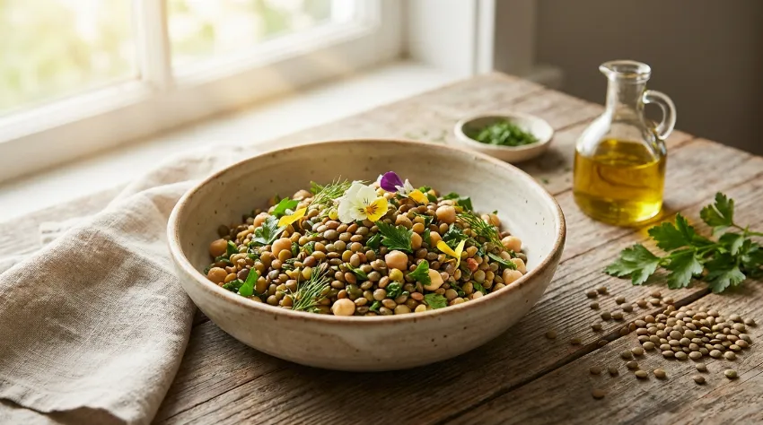 Skleda leče in čičerike kot rastlinski vir beljakovin