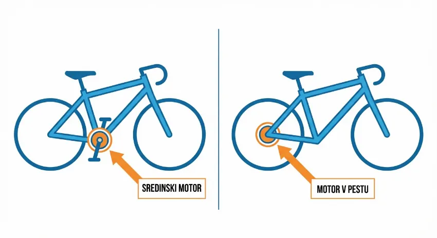 Diagram sredinskega motorja in motorja v pestu