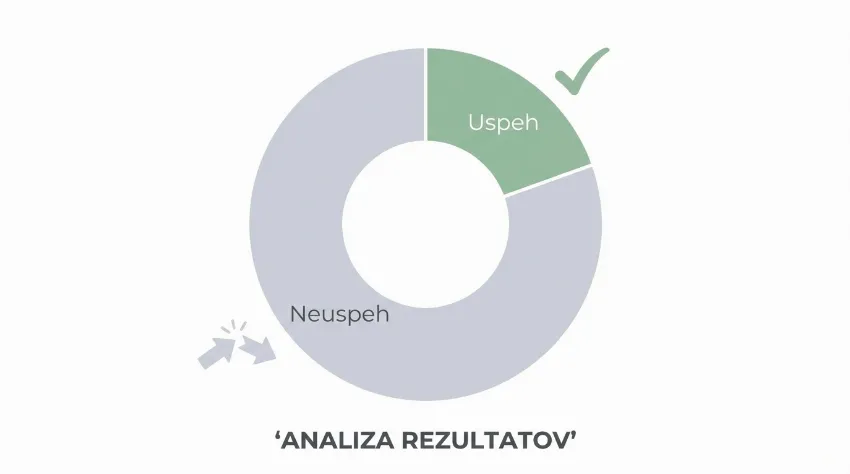Grafični prikaz statistike uspešnosti novoletnih zaobljub
