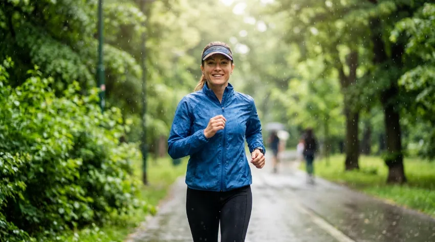 Tek v dežju: Zakaj je nepremočljiva jakna pogosto napaka in kaj obleči, da vas ne zebe