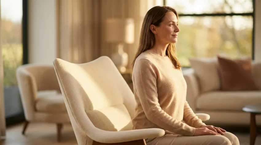 Izvajanje vaje chin tuck za poravnavo vratne hrbtenice