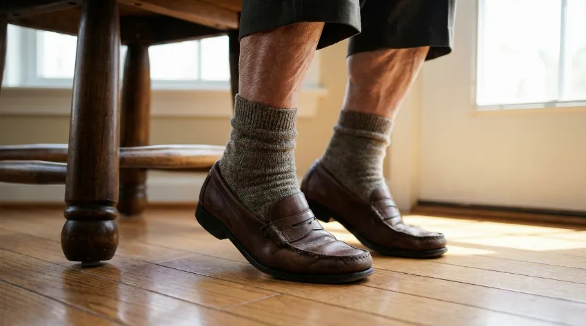 Prikaz vaje dvig na prste za krepitev gležnjev