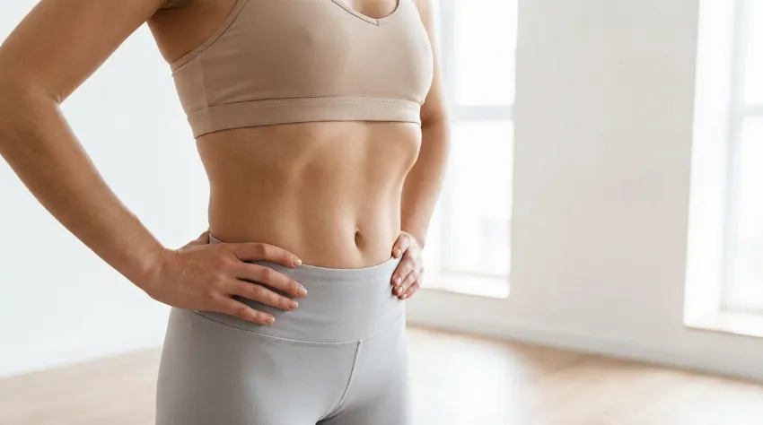 Izvedba vaje vakuum za ožji pas