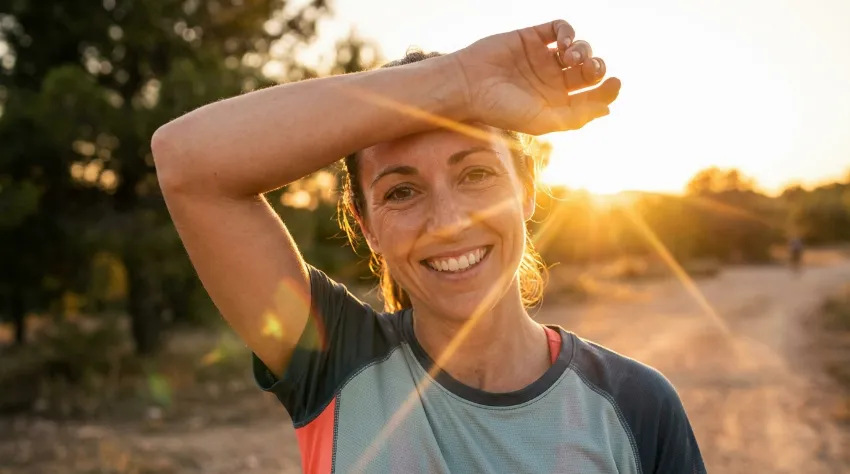 Srečen tekač po uspešno opravljenem treningu