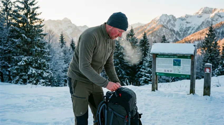 Zimska pohodniška oblačila: Zakaj vas mora na začetku zebsti (Pravilo hladnega štarta)