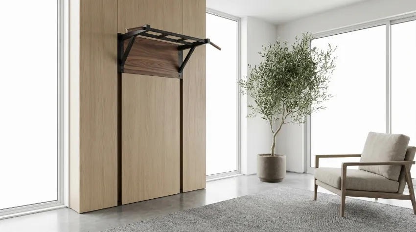 Domači kotiček z nameščenim drogom za dvigovanje trupa in visenje