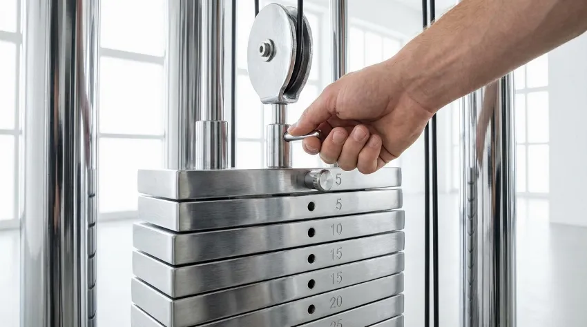 Nastavljanje lažje teže na fitnes napravi