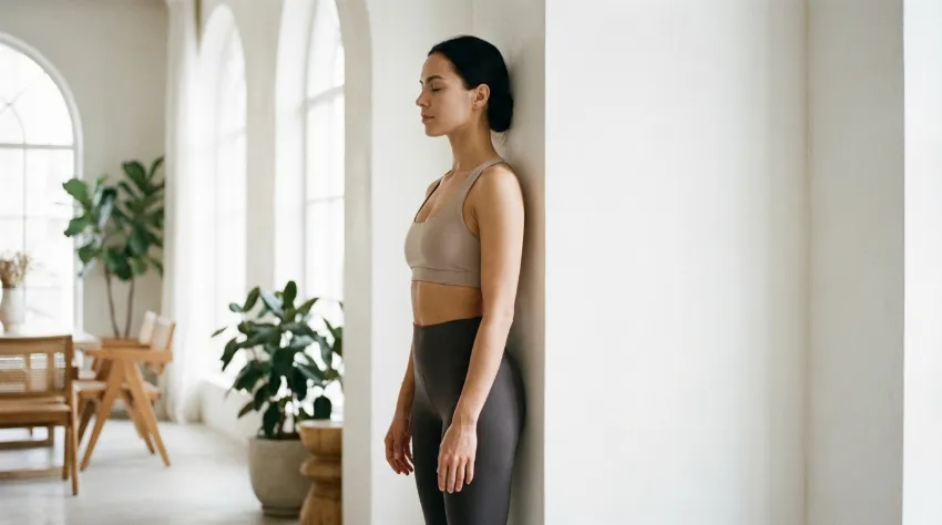 Poravnava hrbtenice ob steni za boljšo držo