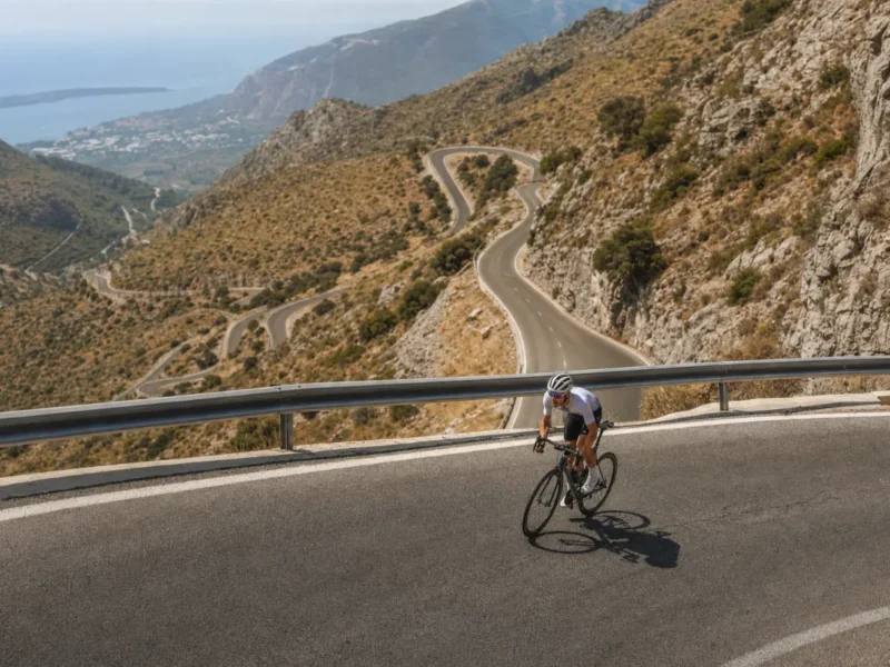 Kolesar na neskončnih serpentinah, kakršne prinaša Vuelta 2026