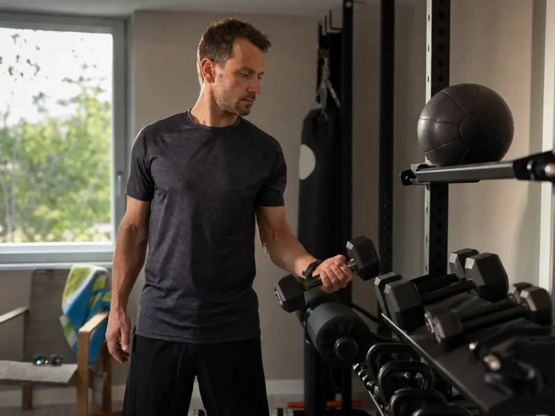 Rekreativec po poletnem premoru izbira lažjo utež za vrnitev v fitnes